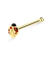 Ladybird Shaped Silver Bone Nose Stud NSKD-366